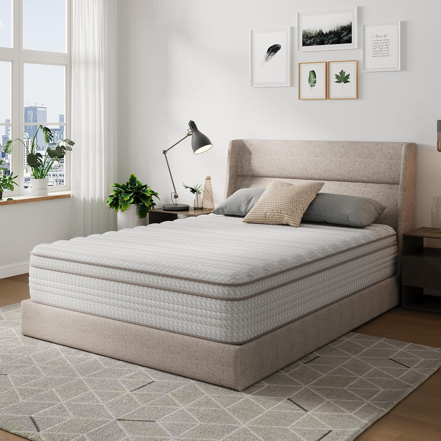 Memory Foam Mattress In A Box Queen - 12 Inch Queen Size Mattress, Hybrid